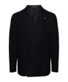 Shop Tagliatore Double-breasted Cotton Blazer In Black
