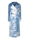 Tagliatore Double-breasted Cotton Trench Coat In Blue