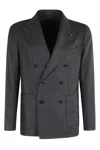 Tagliatore Double-breasted Patch-pocket Blazer In Gray