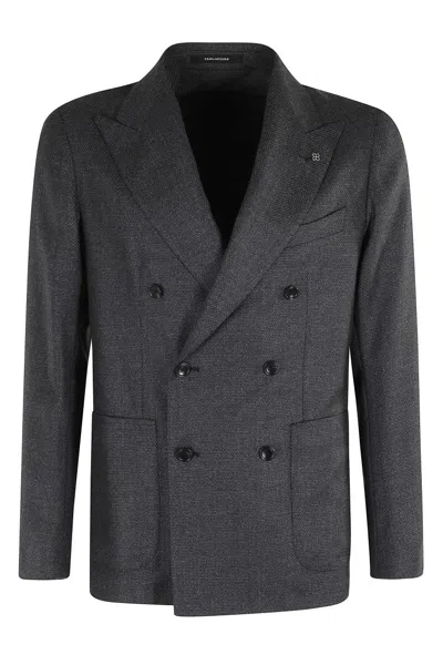TAGLIATORE DOUBLE-BREASTED CUT-OFF JACKET