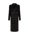 Tagliatore Double Breasted Faux Fur Coat In Black