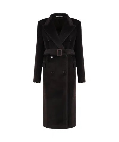 TAGLIATORE TAGLIATORE DOUBLE BREASTED FAUX FUR COAT