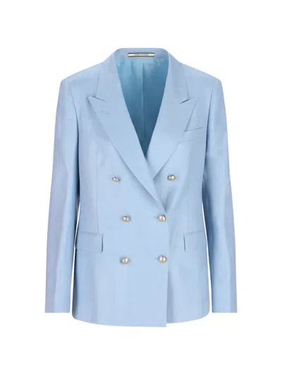 Tagliatore Parigi Woman Tailored Double Breasted Blazer In Blue