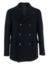 Tagliatore Double-breasted Four-pockets Coat In Blue