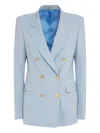 Tagliatore Double-breasted Gold-button Blazer In Blue