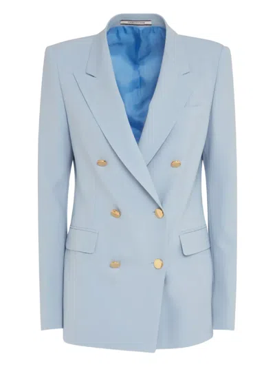 Tagliatore Double-breasted Gold-button Blazer In Blue
