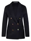 Tagliatore Double-breasted Gold-button Blazer In Black