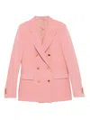 Tagliatore Double-breasted Gold-button Dress In Pink