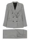 Tagliatore Double-breasted Checked Wool Blazer In Gray