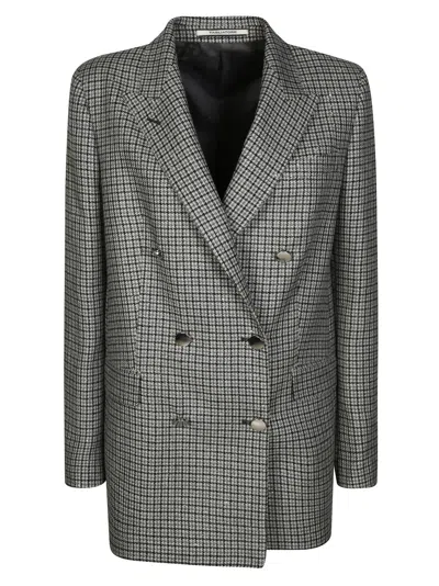 TAGLIATORE TAGLIATORE DOUBLE-BREASTED GREY BLAZER