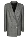 Tagliatore Double-breasted Coat With Sequin Polka Dots In Gray