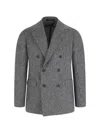 Tagliatore Tailored Double-breasted Herringbone Blazer In Gray