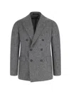 Tagliatore Tailored Double-breasted Herringbone Blazer In Gray