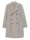 Tagliatore Double-breasted Herringbone-pattern Coat In Gray