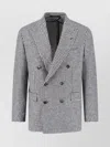 Tagliatore Double-breasted Houndstooth Blazer Button Detailing In Blue