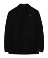 Tagliatore Wool Double Breasted Jacket With Notch Lapel In Black