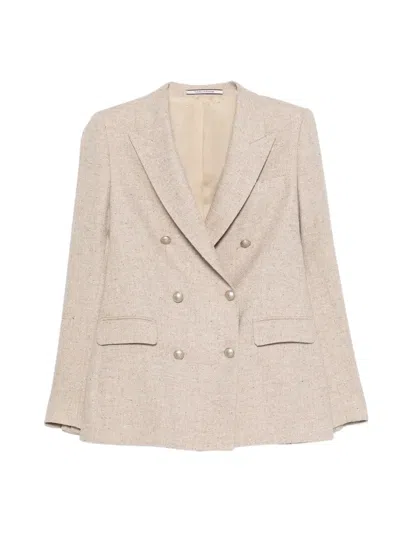 Tagliatore Double-breasted Jacket In Neutral
