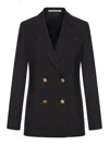 Tagliatore Long Sleeve Double-breasted Jacket With Gold Buttons In Black