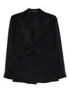 Tagliatore Double-breasted Wool Jacket In Black