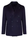 Tagliatore Navy Blue Double-breasted Blazer In Blue