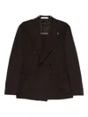 Tagliatore Long-sleeved Suit Jacket In Brown