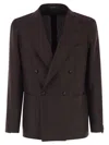 Tagliatore Double-breasted Jacket In Brown