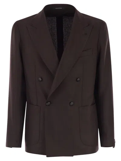 Tagliatore Double-breasted Jacket In Brown