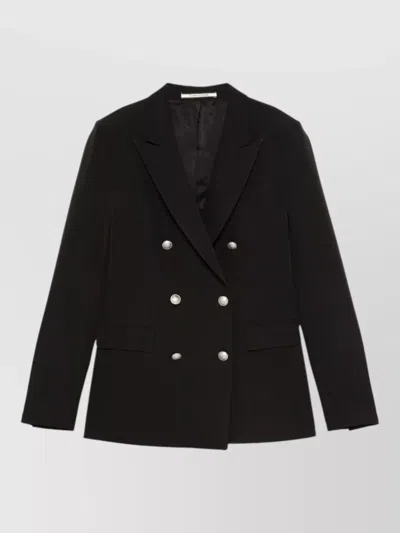 Tagliatore Double Breasted Jacket Button Detail Pockets In Black