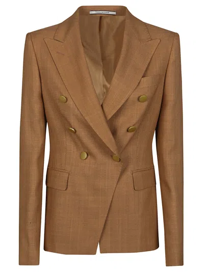 Tagliatore Double Breasted Jacket In Cognac
