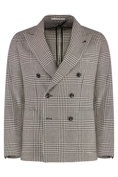 Tagliatore Double-breasted Jacket In Brown