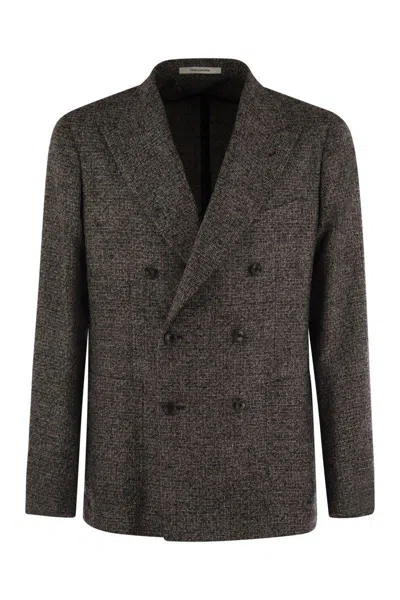 TAGLIATORE TAGLIATORE DOUBLE-BREASTED JACKET IN WOOL BLEND