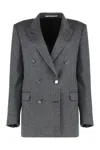 Tagliatore Double-breasted Jacket J-jasmine In Wool Blend In Gray