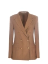 Shop Tagliatore Double-breasted Jacket  "j-parigi" In Camel
