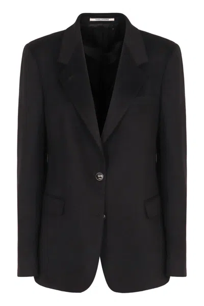 Tagliatore Double-breasted Jacket J-paris In Wool Blend In Black