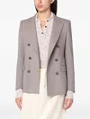 Tagliatore Beige Double-breasted Jacket In Wool Blend In Neutral