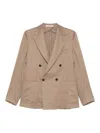 Tagliatore Double-breasted Jacket In Neutral