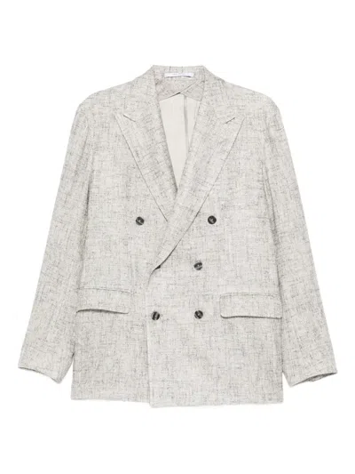 Tagliatore Double-breasted Jacket In Neutral