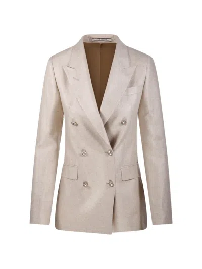 Tagliatore Double-breasted Jacket In Neutral