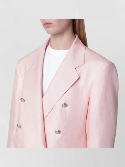 Tagliatore Double Breasted Jacket Notched Lapels Buttons In Pink
