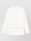 Tagliatore Double Breasted Jacket Structured Front Pockets In White