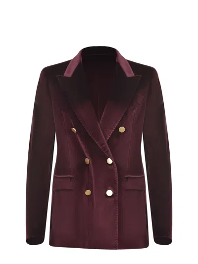 Tagliatore Double-breasted Jacket  "j-parigi" In Burgundy