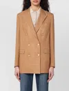 Tagliatore Double-breasted Jacket With Back Vent In Brown