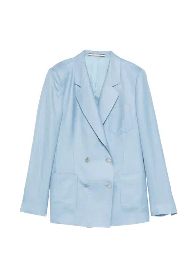 Tagliatore Double-breasted Jacket With Pockets In Blue