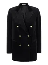 Tagliatore Double-breasted Houndstooth Jacket With Tailored Silhouette In Black