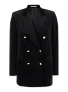 Tagliatore Double-breasted Houndstooth Jacket With Tailored Silhouette In Black