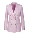 Tagliatore Double-breasted Lapel Suit Jacket In Pink