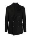 Tagliatore Blazer Doppiopetto In Lino Fiammato In Black