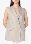 Tagliatore Double-breasted Linen Vest