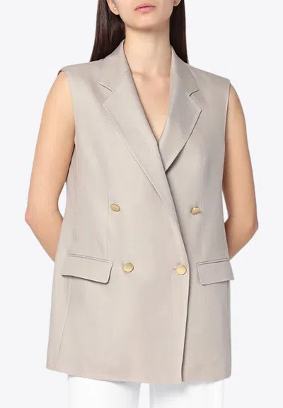 Tagliatore Double-breasted Linen Vest