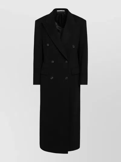 Tagliatore Double Breasted Long Formal Jacket Tailored In Black
